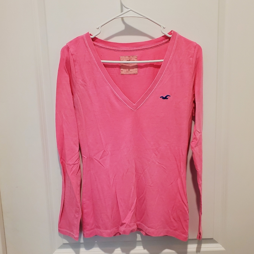 Bright Pink Hollister Long Sleeve Tee